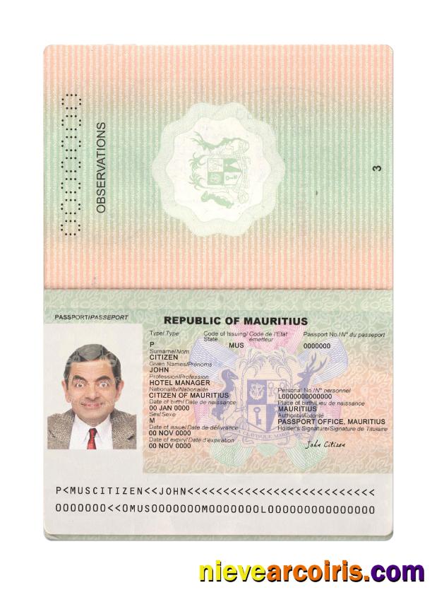 Mauritius passport 2017-present
